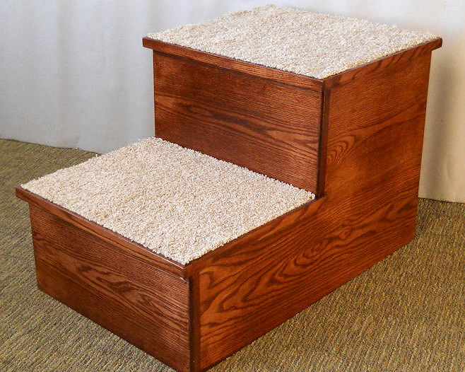 Oak Wood Carpeted Pet Stairs